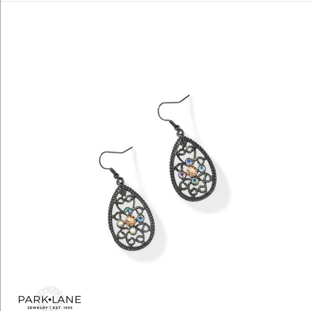 Gun metal statement earrings